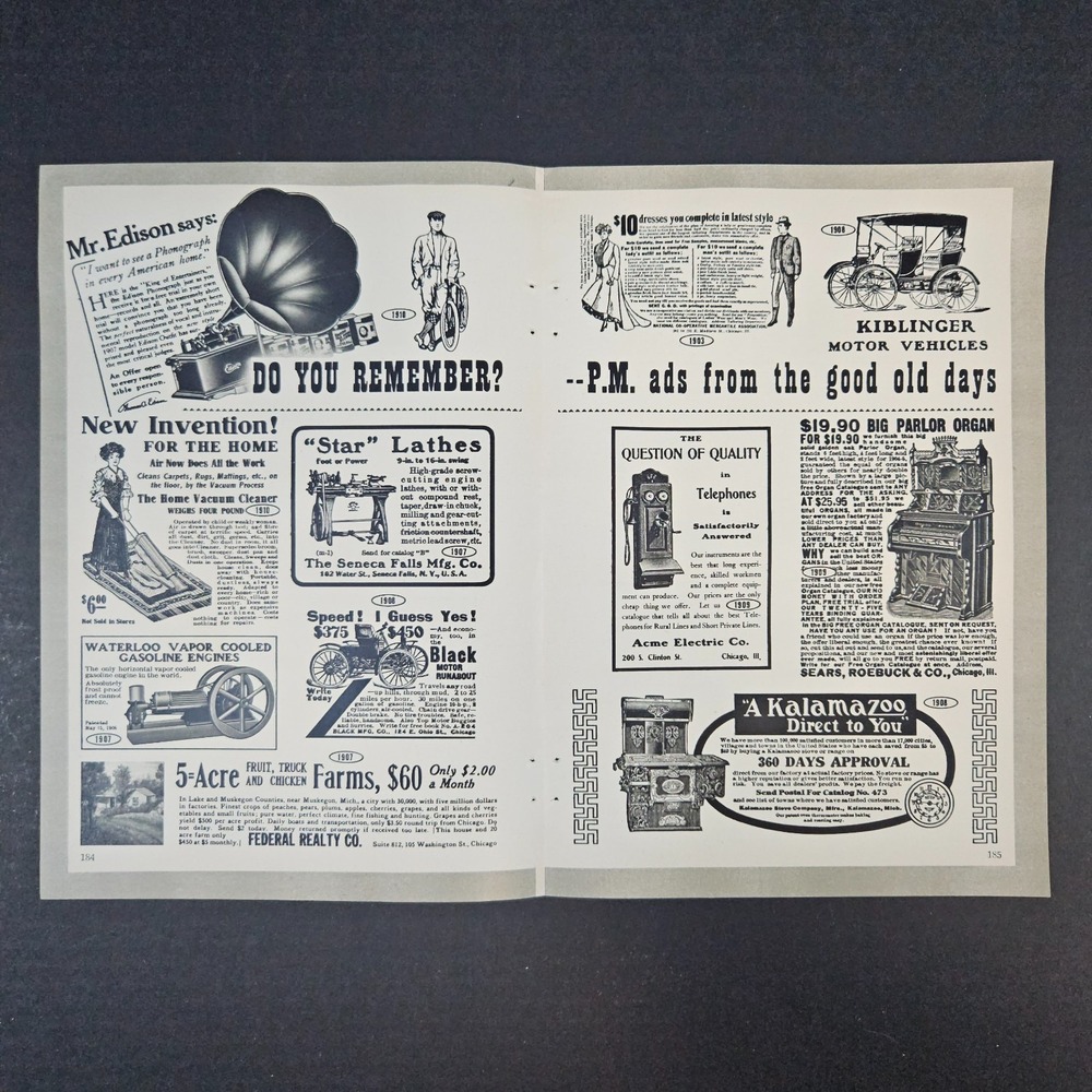 1952 Ads From The Good Old Days 2-Page Center Spread Vintage‎ Print Ad Folded